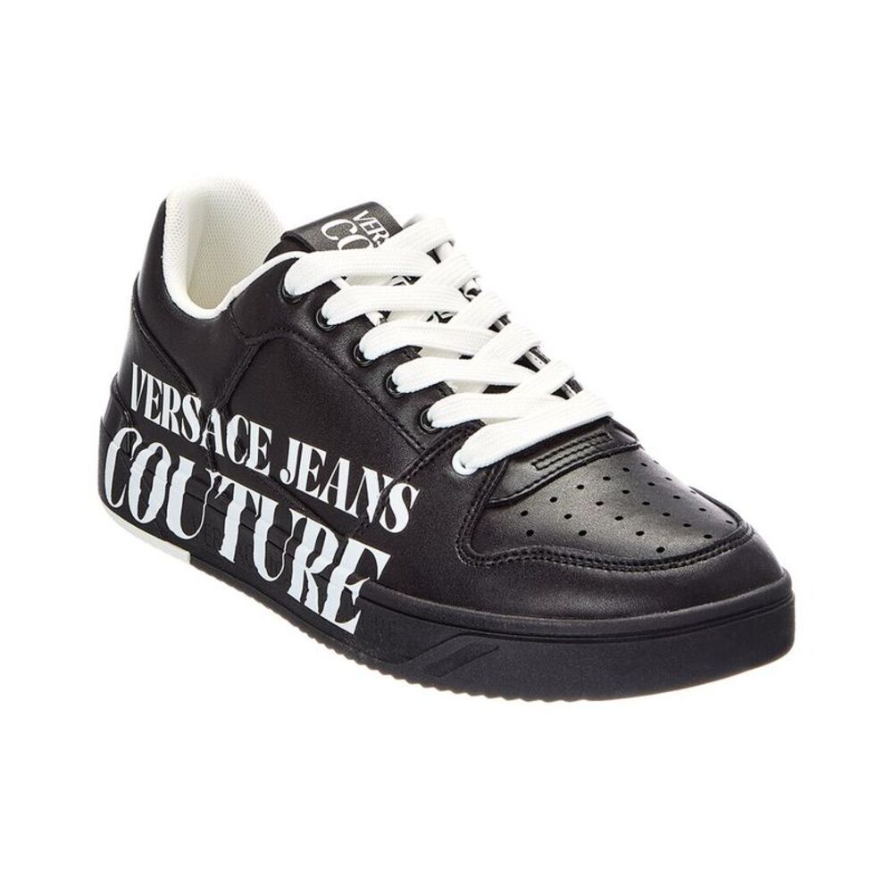 Versace Jeans Couture Leather Sneaker, Black